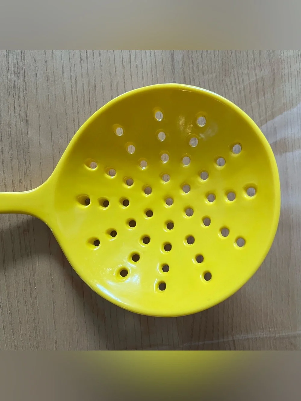 Vintage Copco Melamine Slotted Spoon Strainer Ladle YELLOW Butter Mom